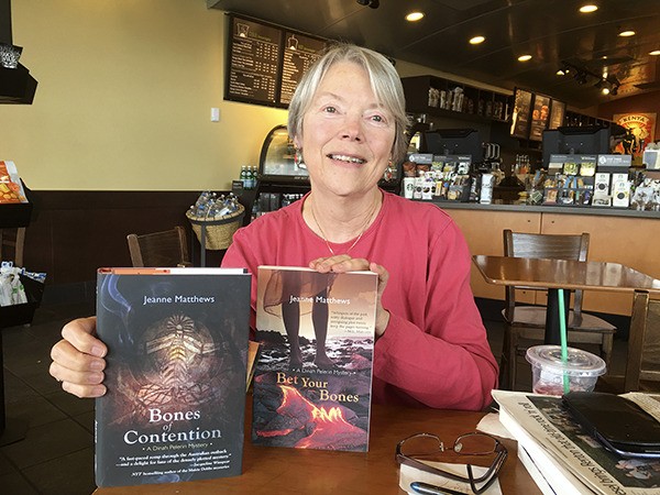 Renton author Jeanne Mathews has  completed the fifth novel in a series about mysterious murders investigated by her heroine
