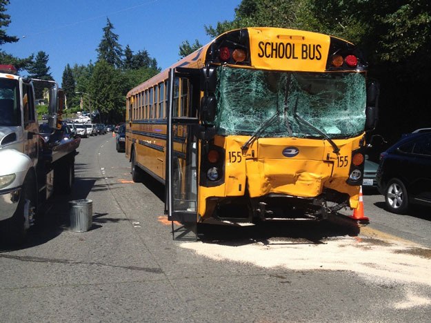 Eleven students suffered minor injuries in a bus accident Friday Morning.