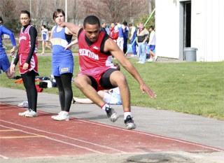 John L. Williams competes in the long jump April 16 against Mount Rainier