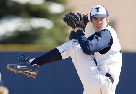 Hazen graduate Nathan Bunch pitches for BYU.