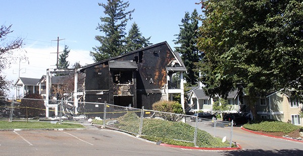 The fire at the Regency Woods apartment complex July 19 occurred next to an open field and parking lot on the edge of the property. But other apartment buildings were just across streets and were not damaged.