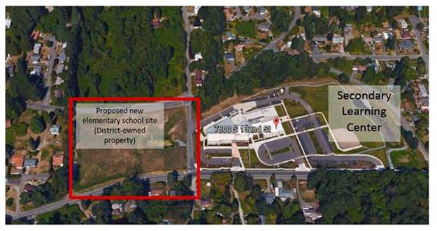 This image shows the potential site f a new elementary school.