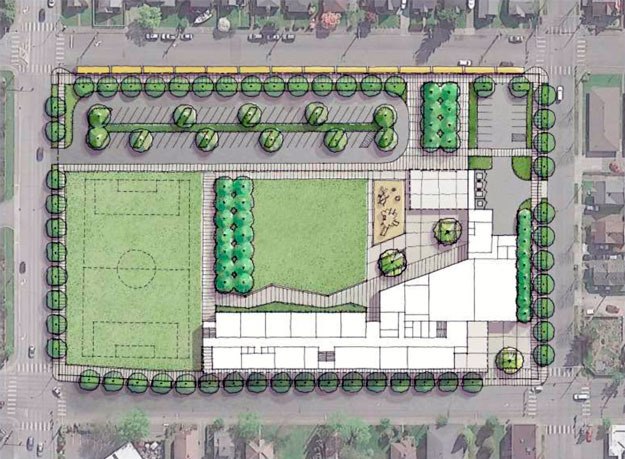 Sketch of Sartori Elementary School shown at the special presentation to the school board. The school is projected to open Sept. 2018.