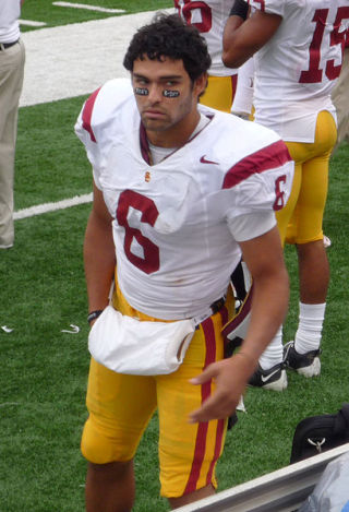USC quarterback Mark Sanchez on the sideline during a 2008 game against Washington State University.