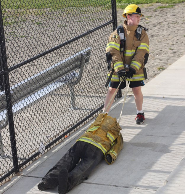 Nelsen Middle School students had chance last week to see if they had what it takes to be a firefighter.