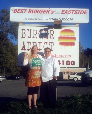 Columnist Carolyn Ossorio poses with Chef Marcus Olson.