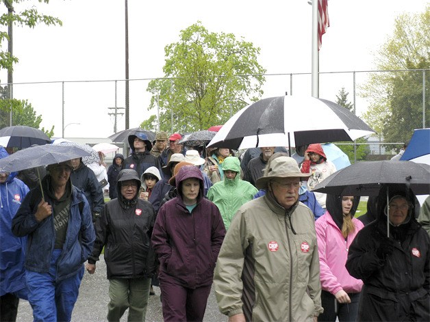 Participants in CROP Hunger Walk 2011 turned out Sunday despite the rain.
