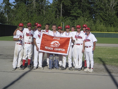The Pony baseball Colt team after winning the Washington state title. Players: Jordan Thompson