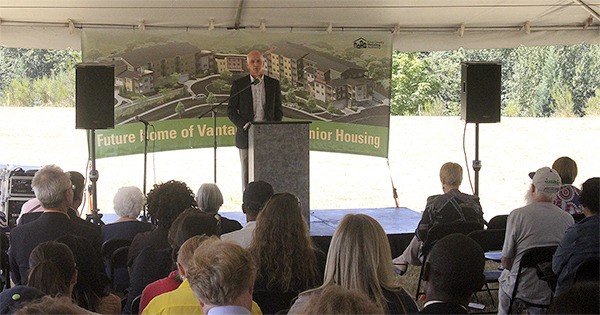 U.S. Rep. Adam Smith was among speakers who stressed the need for affordable senior housing Friday at the groundbreaking for the King County Housing Authority's 77-unit Vantage Point apartment complex in Renton.
