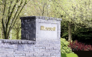 The Microsoft entrance to the company's campus in Redmond.