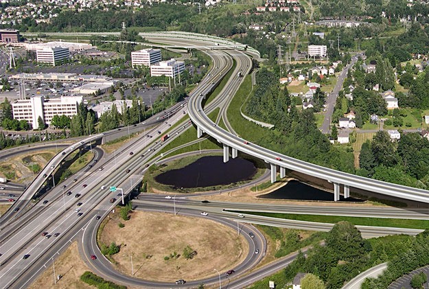 An artist's rendering of the completed I-405/SR167 interchange.