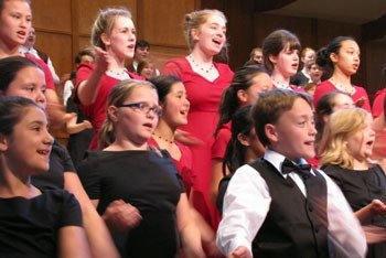 All three Rainier Youth Choirs performed the Zambian song
