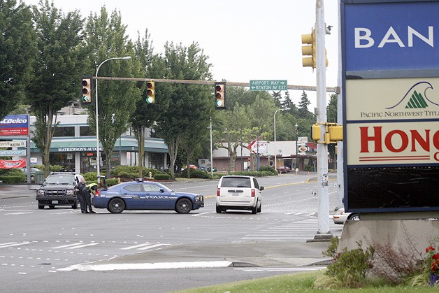 A fatal accident stops traffic north of Airport Way in Renton.