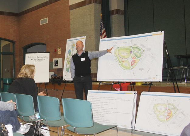 Highlands residents hear about features of a new neighborhood park that’s being planned there.