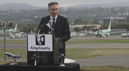 King County Executive Dow Constantine Wednesday announced at Renton Municipal Airport the creation of a King County Aerospace Alliance that will promote aerospace jobs and economic recovery.
