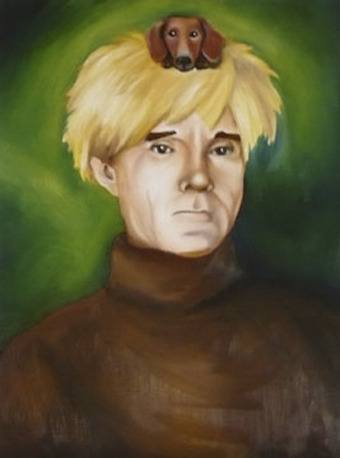 Andy Warhol as painted by Tracy Wallschlaeger.