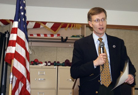 Washington state Attorney General Rob McKenna speaks about abuse of the elderly and disabled before an AARP meeting Friday at the Renton Senior Center.
