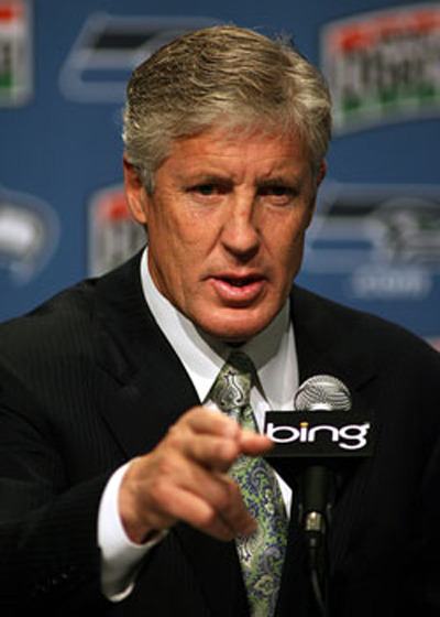 Pete Carroll at his first press conference as Seahawks head coach.