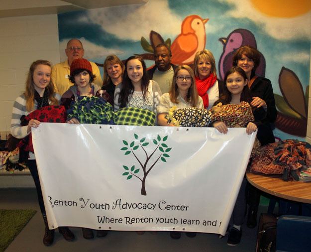 The Renton Youth Advocacy Center delivered blankets to the REACH Center of Hope on Monday