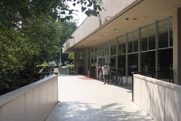 The city's Hearing Examiner has ruled that the library's mid-span entrance