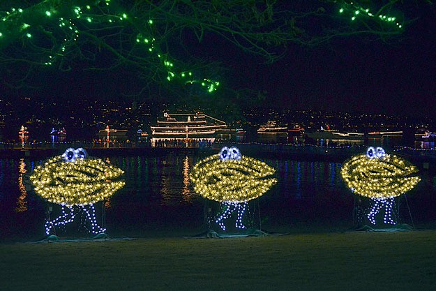 The Clam Lights open on Friday and Santa arrives as part of the downtown tree lighting on Saturday.