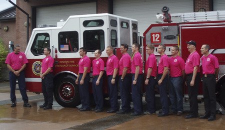 Renton's firefighters are wearing pink through Friday in support of National Breast Cancer Awareness.