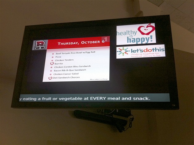 A new digital menu board is designed to identify healthy food items for high school and middle school students in the Renton School District.