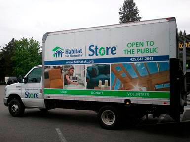 A truck like this one containing windows for a Habitat For Humanity build was stolen Tuesday night.
