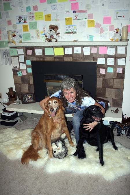Shannon ‘Shambo’ Waters relaxes at her Highlands home with her beloved dogs