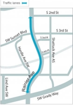 Rainier Avenue lanes to switch Monday evening.