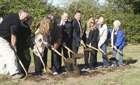 Helping to break ground on the new Glennwood Townhomes Monday were