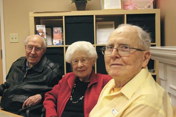 Three of the 20 residents from Merrill Gardens in Renton planning to visit the World War II monument in Washington