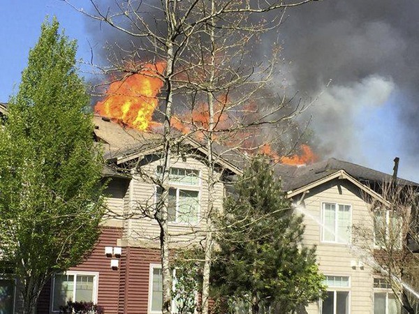 A three-alarm fire Sunday afternoon at the River View Condominiums on the Maple Valley Highway caused an estimated $1.3 million in damage.