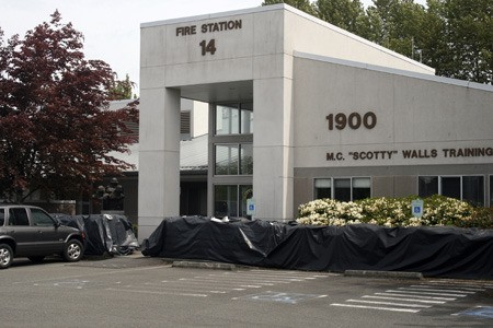 The City of Renton will remove the large SuperSaks from around Fire Station 14 on Lind Avenue Southwest