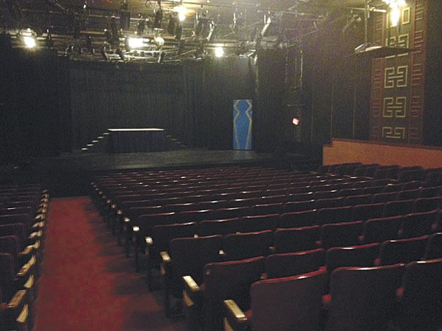 The empty stage at Renton Civic Theatre awaits the next show.
