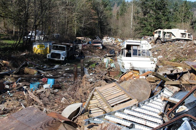A view at what state officials are calling an illegal dump along Renton-Issaquah Road.