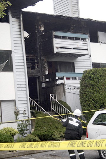 Investigators were at the scene of a two-alarm apartment fire in the Highlands early June 10 that sent two people to Harborview Medical Center and displaced several families at the Heritage Grove Apartments.