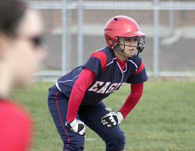 Lindbergh's Paula Farrell leads off second base against Tyee April 2.
