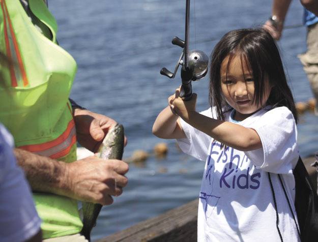 Hundreds of kids caught fish Saturday at Coulon Park.