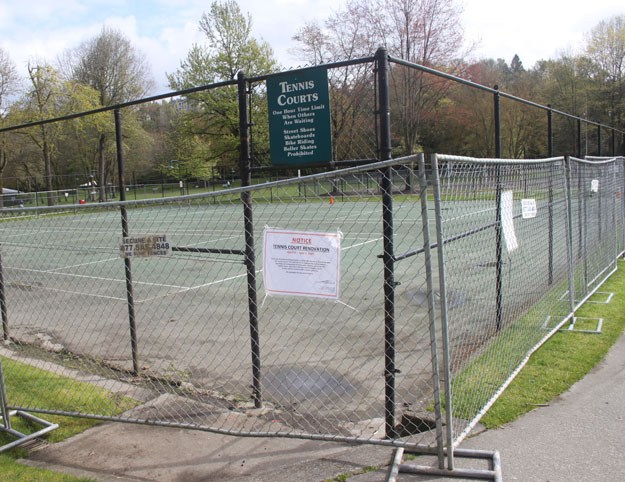 The tennis courts at Coulon Park are closed for renovations.