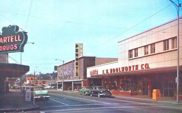 This old photo shows how the Woolworth's looked in the 1950s.