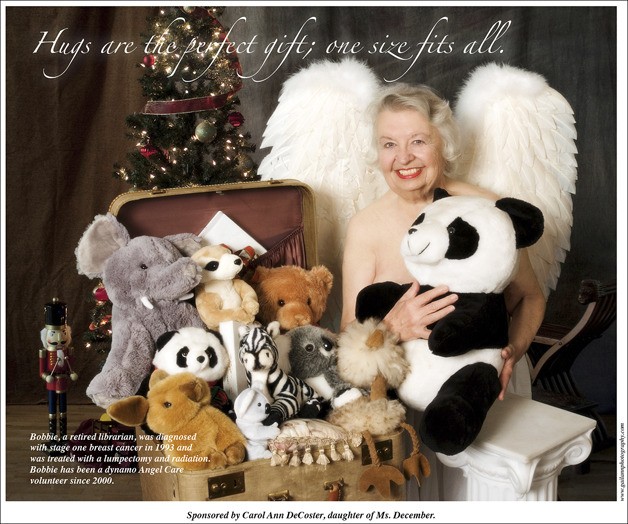 Bobbie DeCoster is Miss December in the 2012 Angel Care - Breast Cancer Foundation’s calendar.