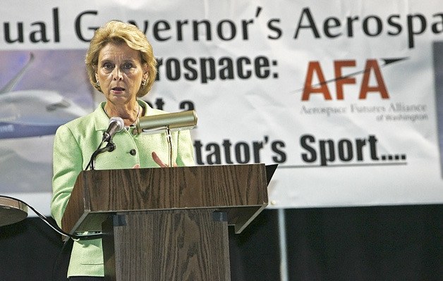 Gov. Chris Gregoire spoke about the importance of Boeing and the aerospace community to Washington Thursday at the sixth annual Governor's Aerospace Summit at ShoWare Center.