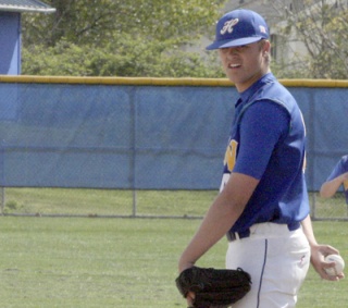 Hazen pitcher Bo Worgan looks for the signs before a pitch in Monday's game against Mount Rainier.