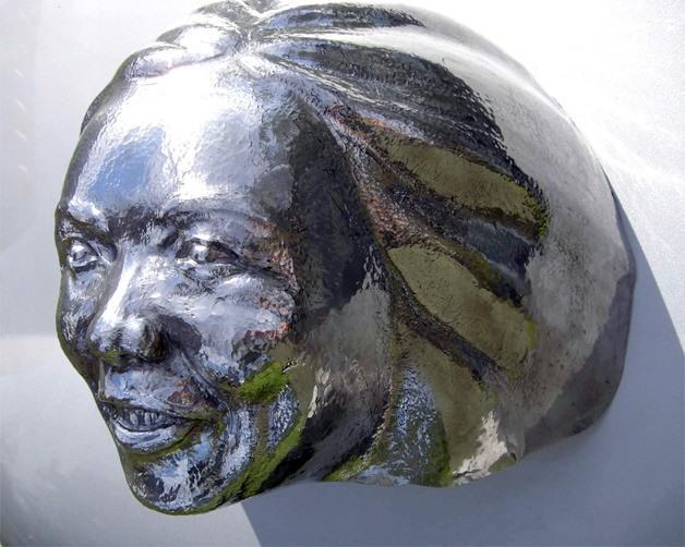 Artist David Shenk  creates three-dimensional ‘faces of man.’