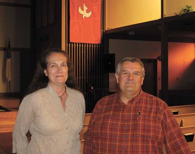 Helen Willoughby and Pastor Tom Masters at the living Faith Presbyterian Church