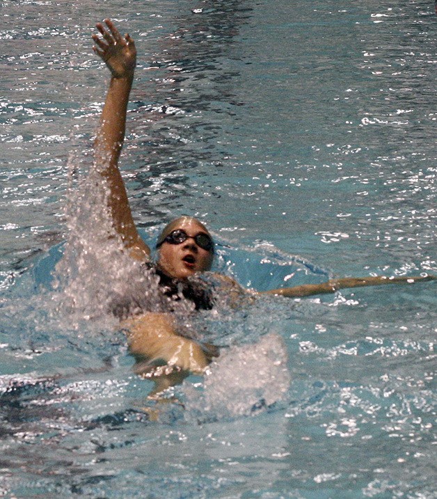 Liberty's Mackenna Briggs swims in the 200 IM at the 3A state meet Nov. 11.