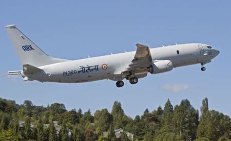 Boeing's first P-8I aircraft for the Indian Navy took off at noon Wednesday from Renton Municipal Airport for its first flight.