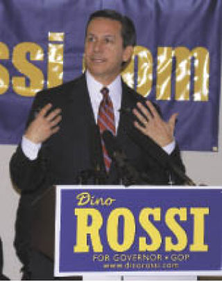 Gubernatorial candidate Dino Rossi announces plan for transportation improvements.