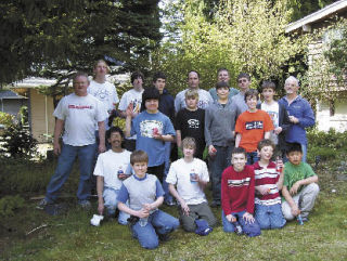 Scouts with Troop 476  and adult leaders who volunteered are